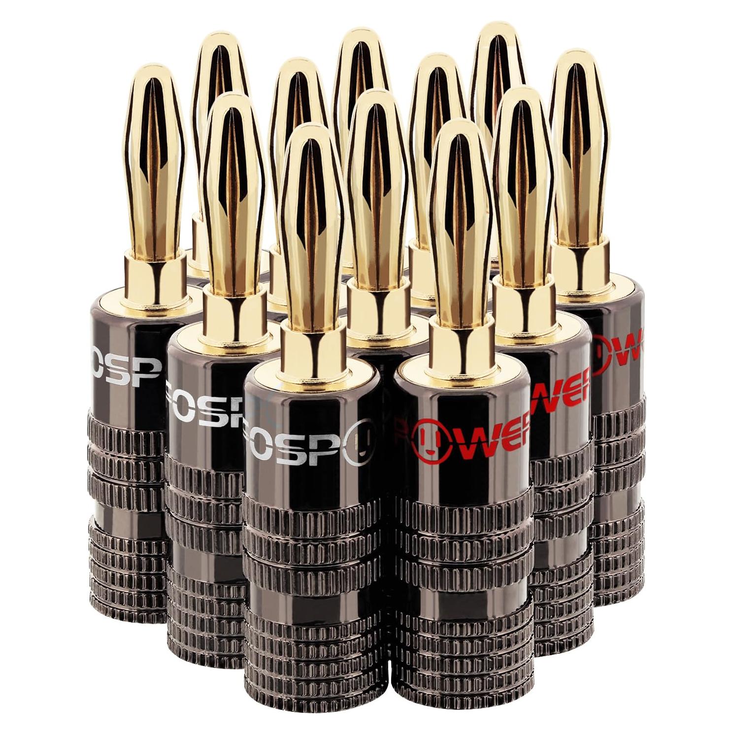 Conectores Banana FosPower 6 Pares Baño Oro 24K