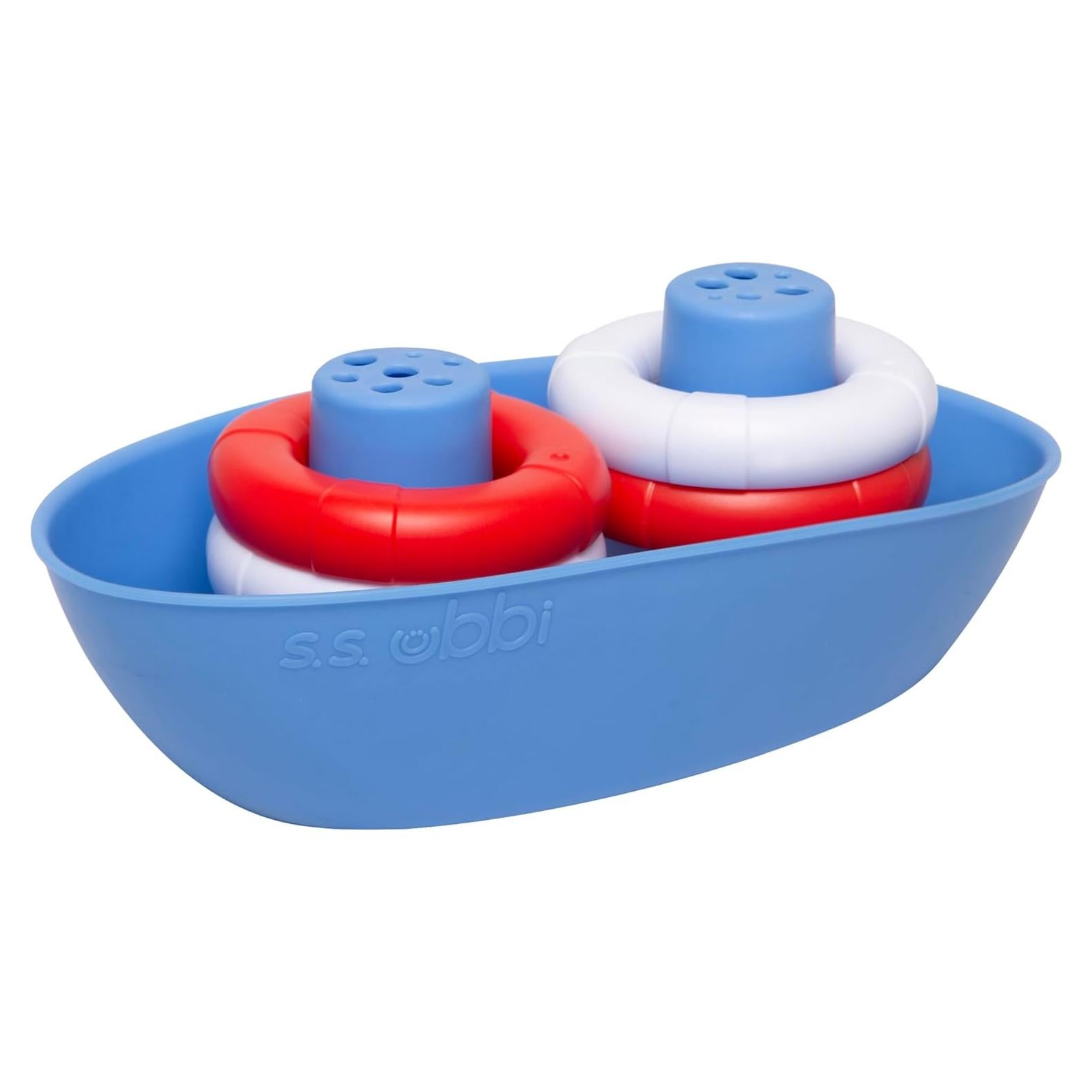 Juguetes de Baño Ubbi Barco y 4 Boyas para Niños