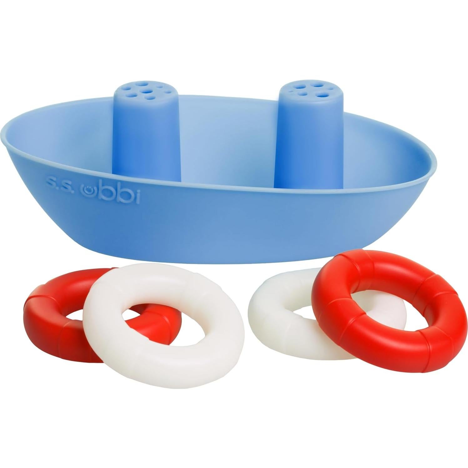 Juguetes de Baño Ubbi Barco y 4 Boyas para Niños
