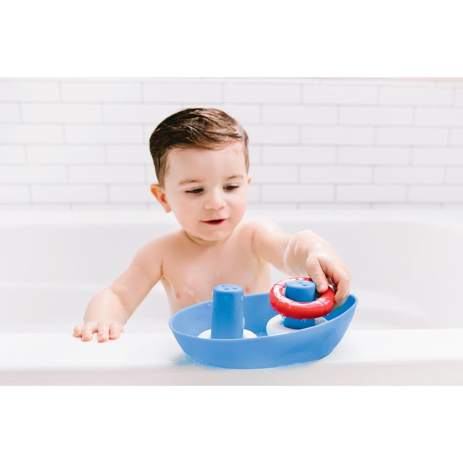 Juguetes de Baño Ubbi Barco y 4 Boyas para Niños