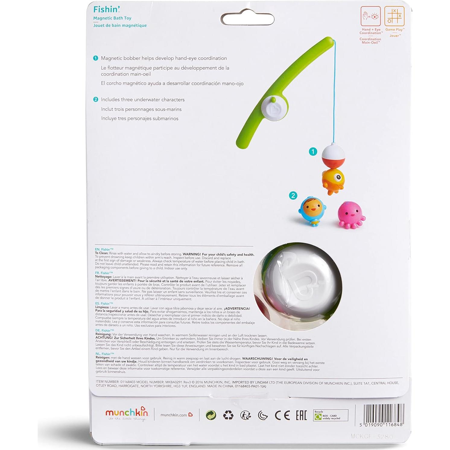 Juguete de baño magnético Munchkin Fishin' - Set 4 piezas