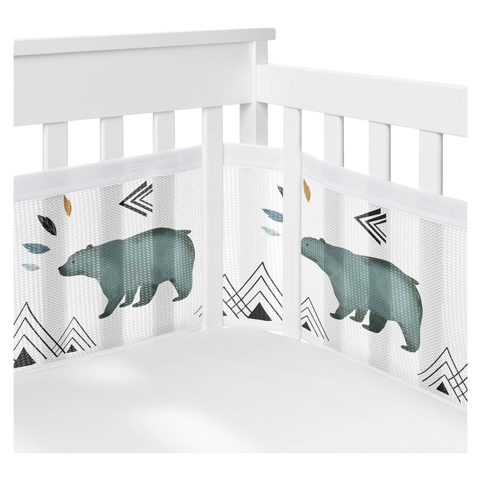 Forro de Cuna de Malla Sweet Jojo Designs Bear Mountain - Azul