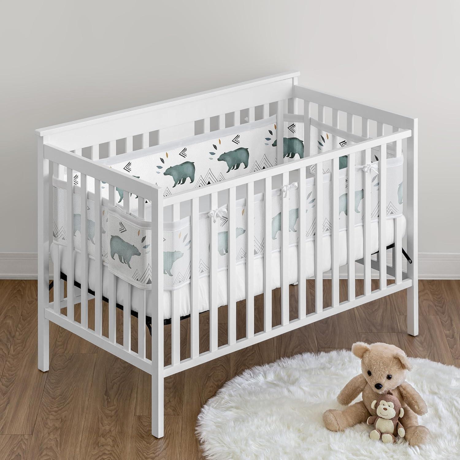 Forro de Cuna de Malla Sweet Jojo Designs Bear Mountain - Azul