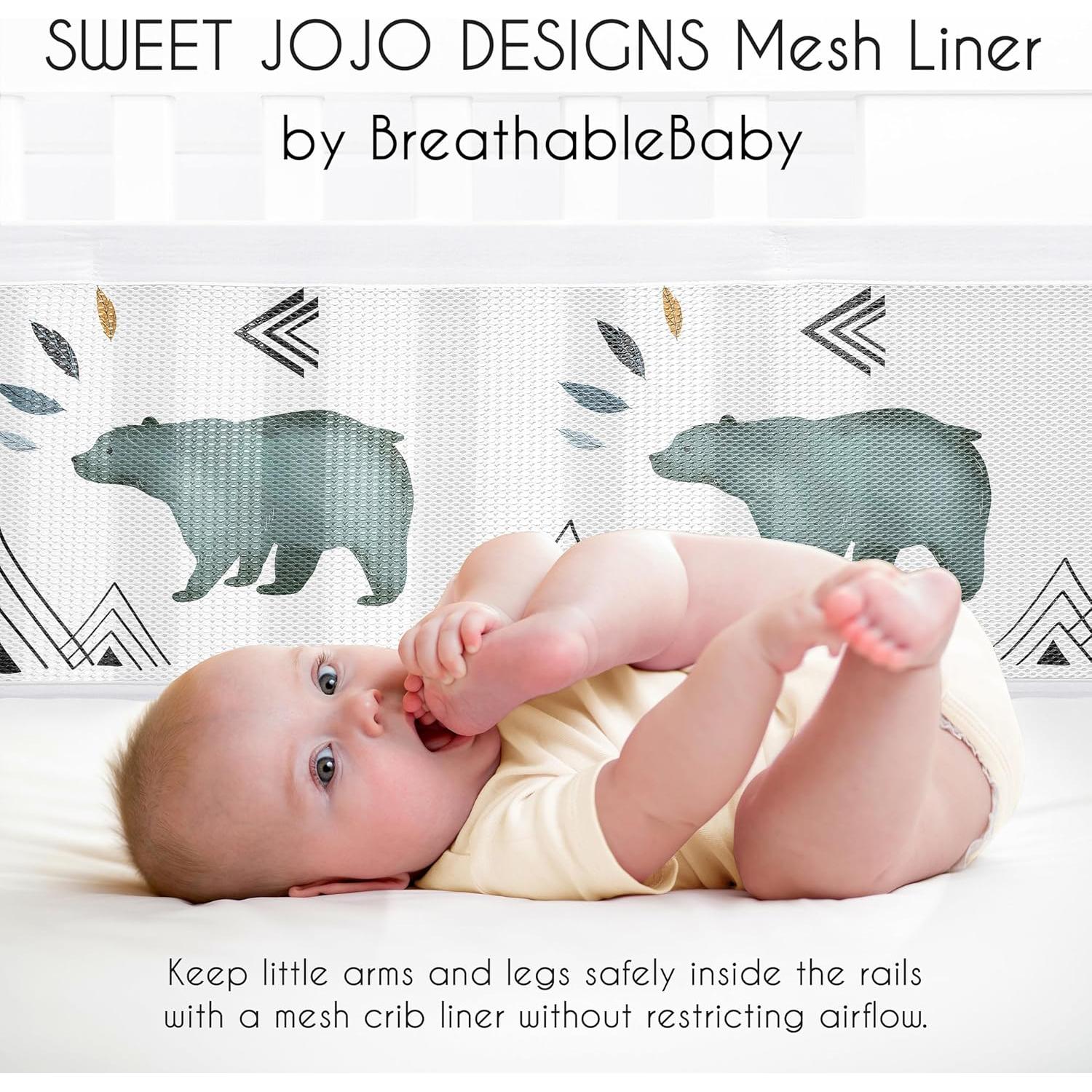 Forro de Cuna de Malla Sweet Jojo Designs Bear Mountain - Azul