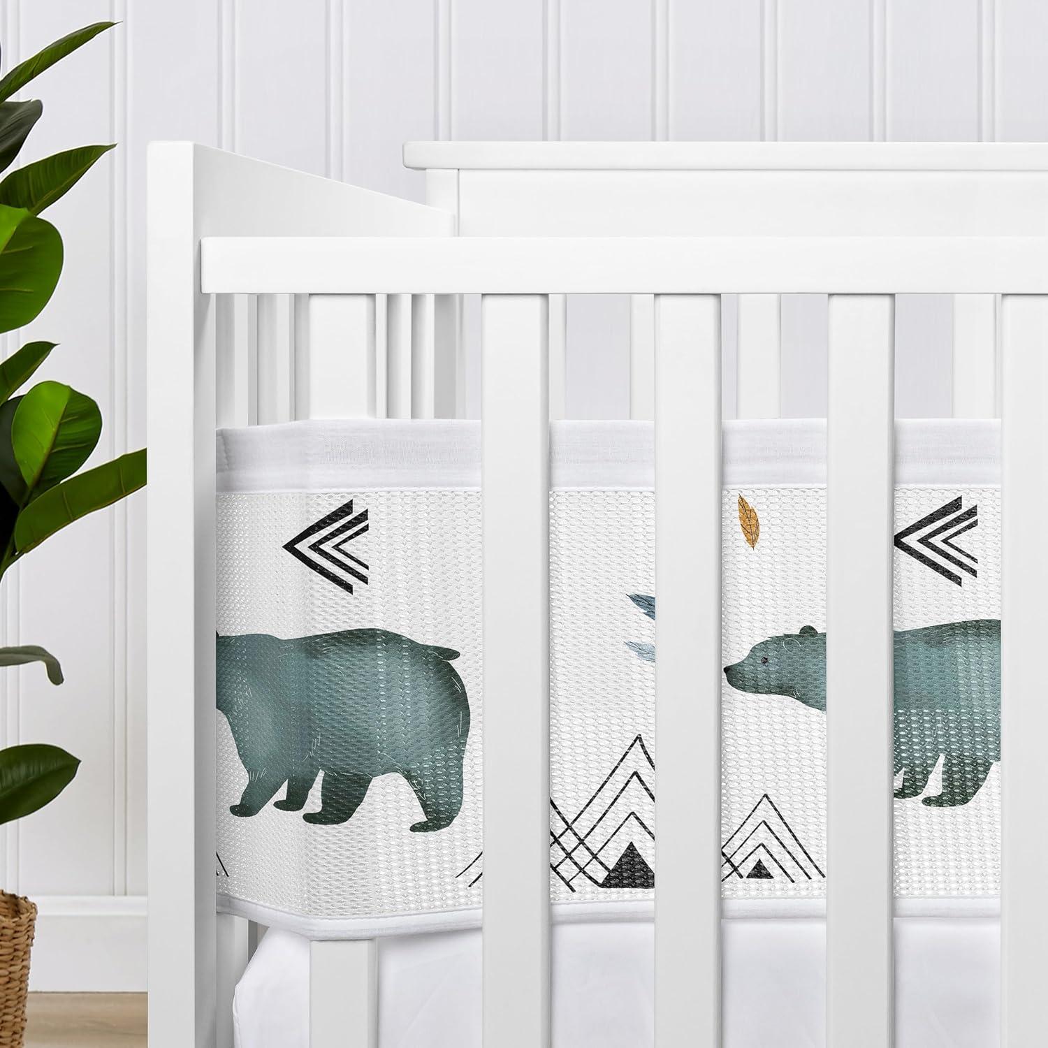 Forro de Cuna de Malla Sweet Jojo Designs Bear Mountain - Azul