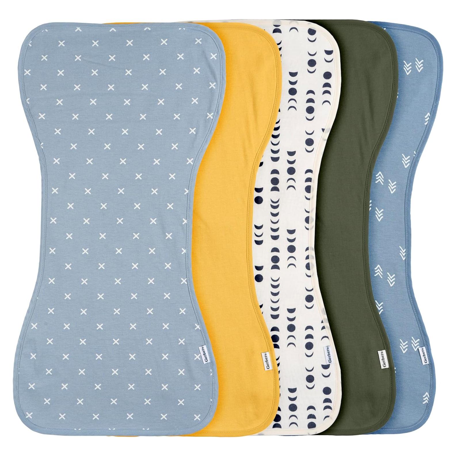 Paquete de 5 Paños de Eructo Unisex Gerber - Azul Dorado