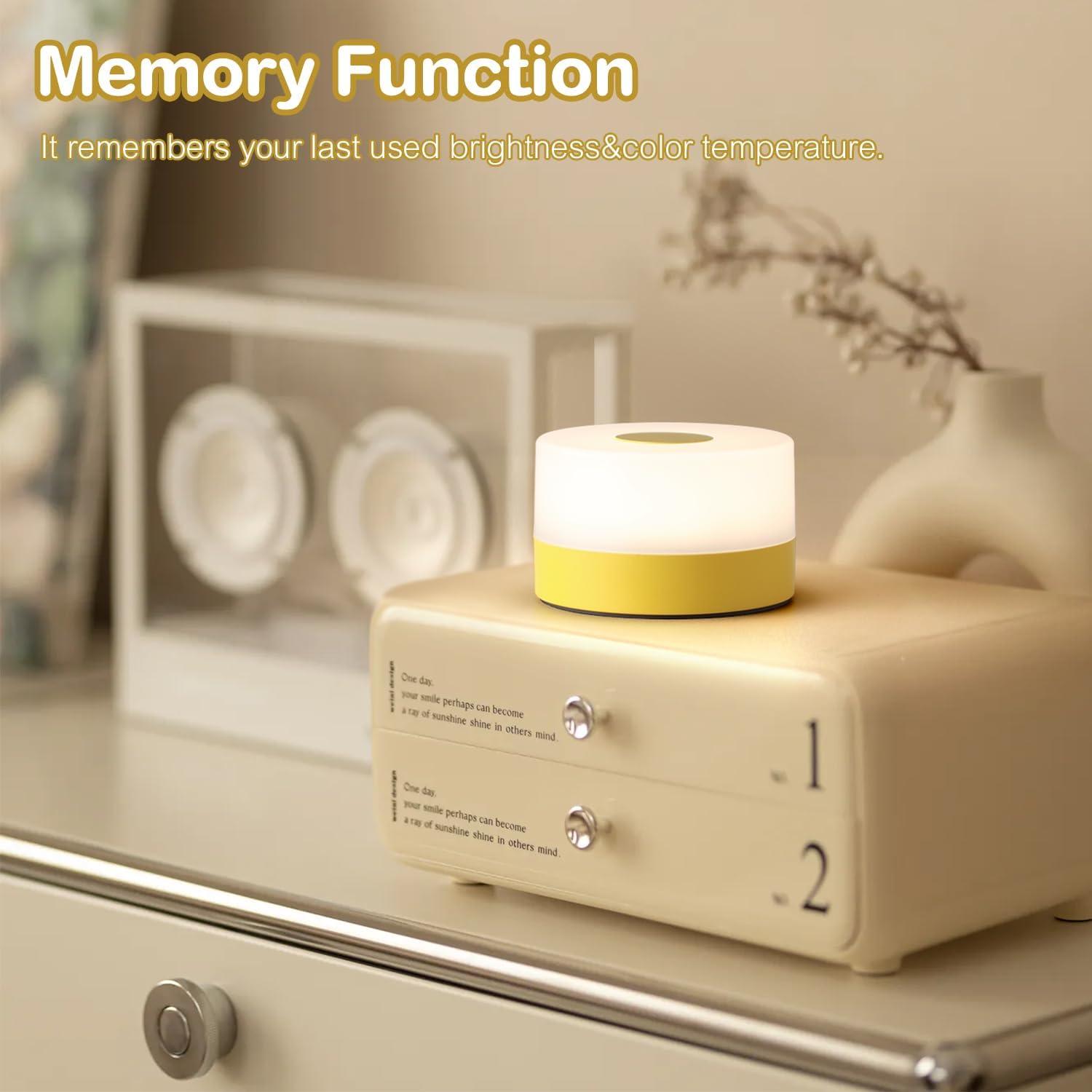 Luz Nocturna JUSHENG Táctil Recargable Amarilla 8x8 cm