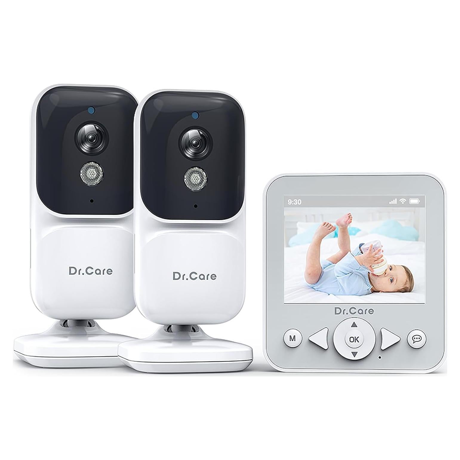 Monitor de Bebé Dr.Care BBM202 con 2 Cámaras y Pantalla 7.1 cm