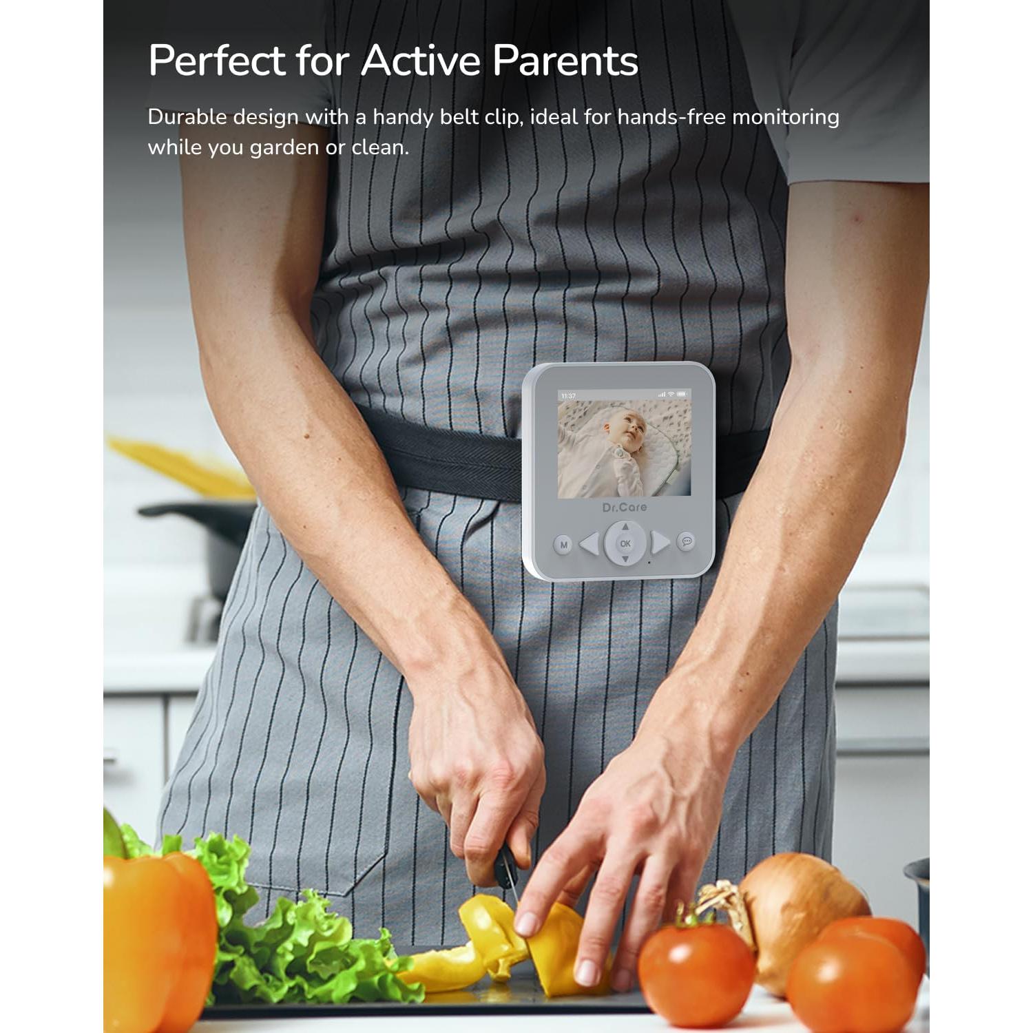 Monitor de Bebé Dr.Care BBM202 con 2 Cámaras y Pantalla 7.1 cm