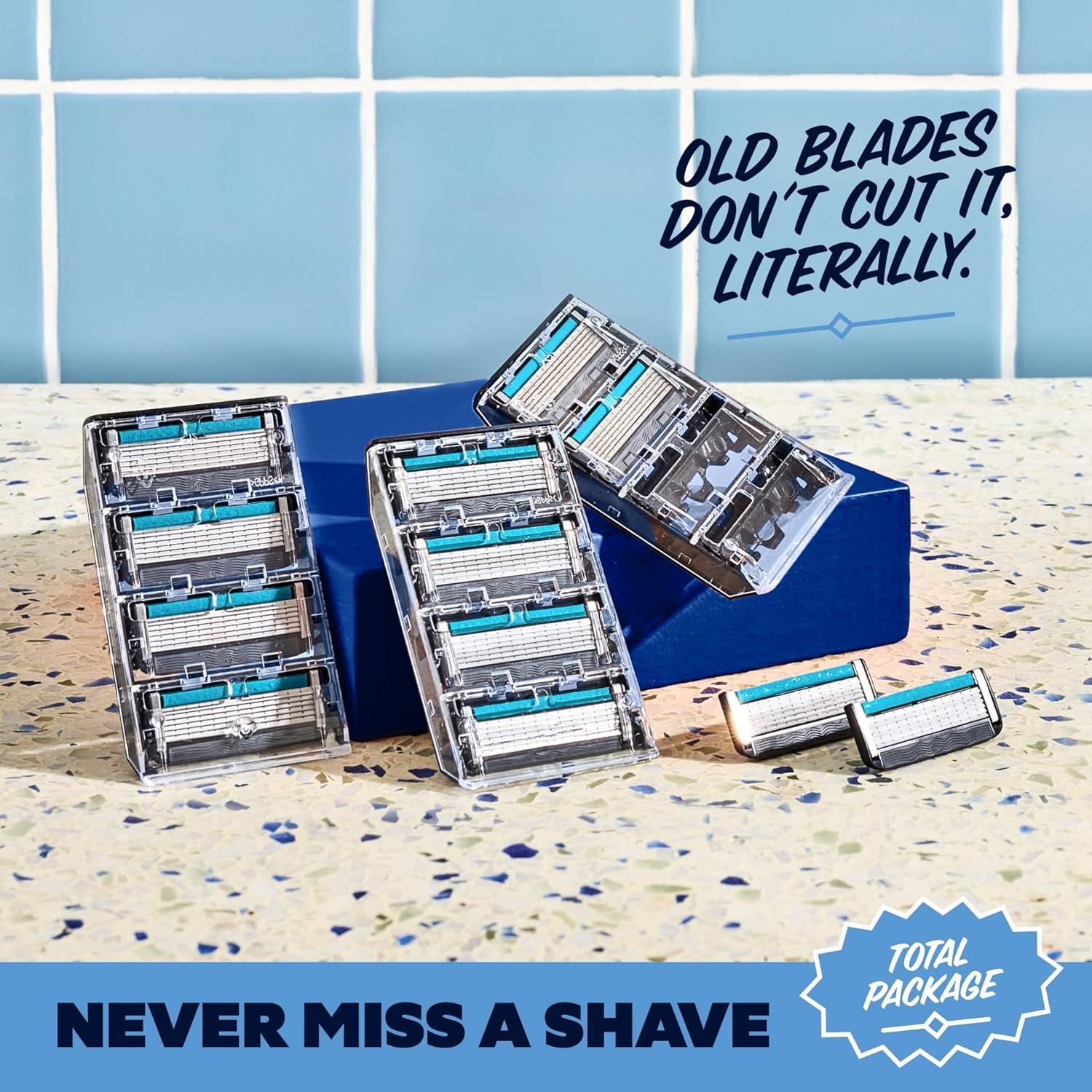 Set de Afeitado Premium Dollar Shave Club | 4 Recargas, Mango Heavy Metal, Exfoliante y Mantequilla