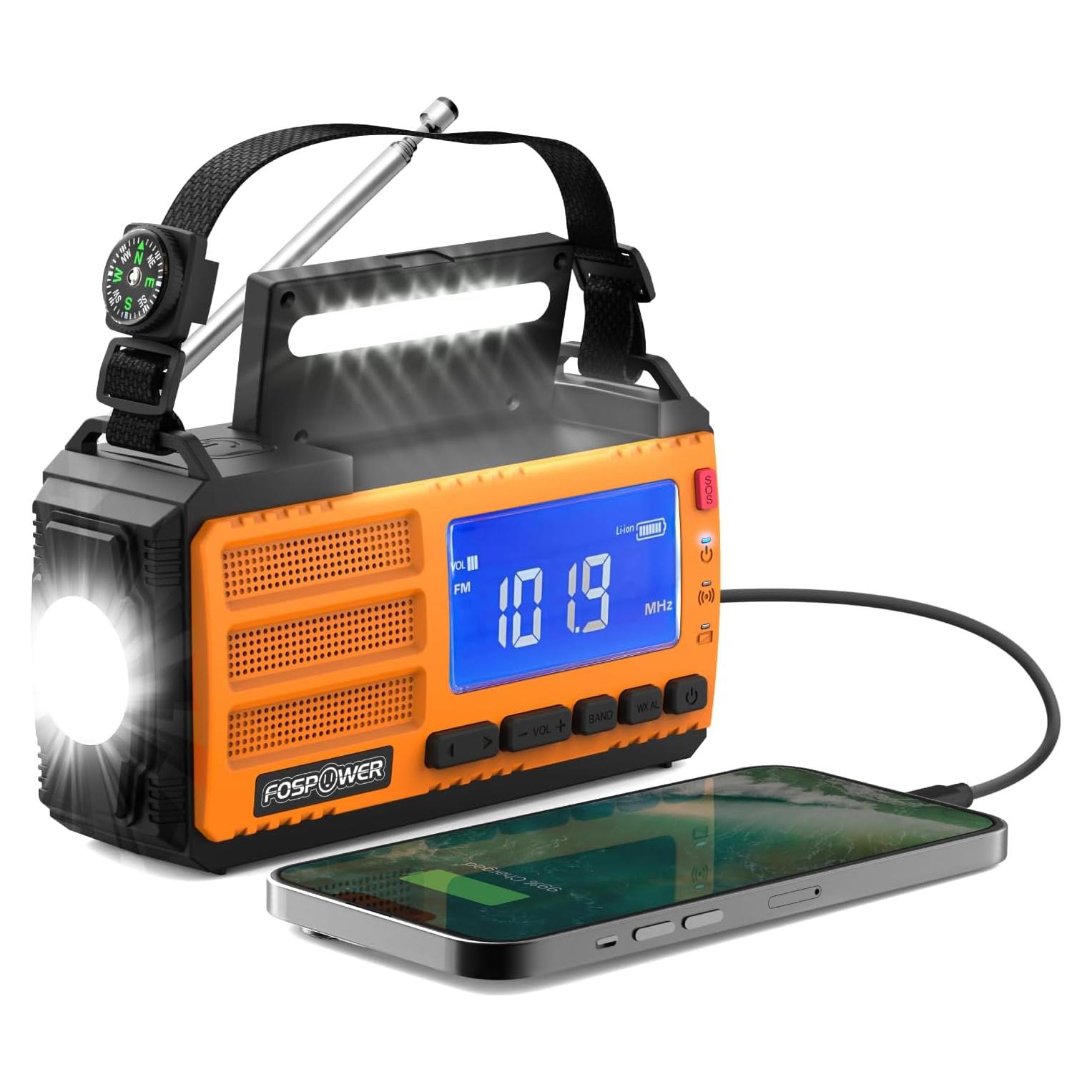 Radio Meteorológico FosPower D8 con Carga Solar y USB