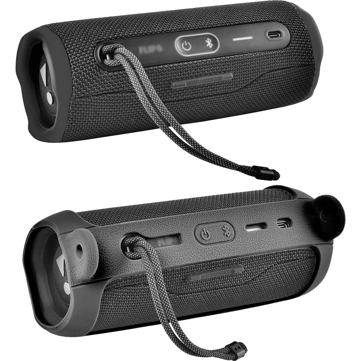 Funda de silicona para altavoz JBL Flip 6 - Negro, ligera y resistente