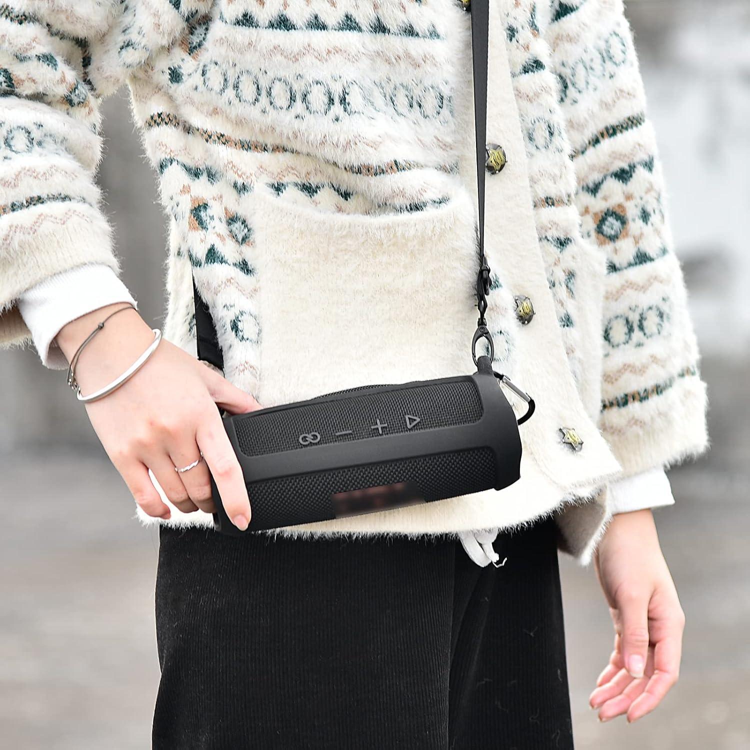 Funda de silicona para altavoz JBL Flip 6 - Negro, ligera y resistente