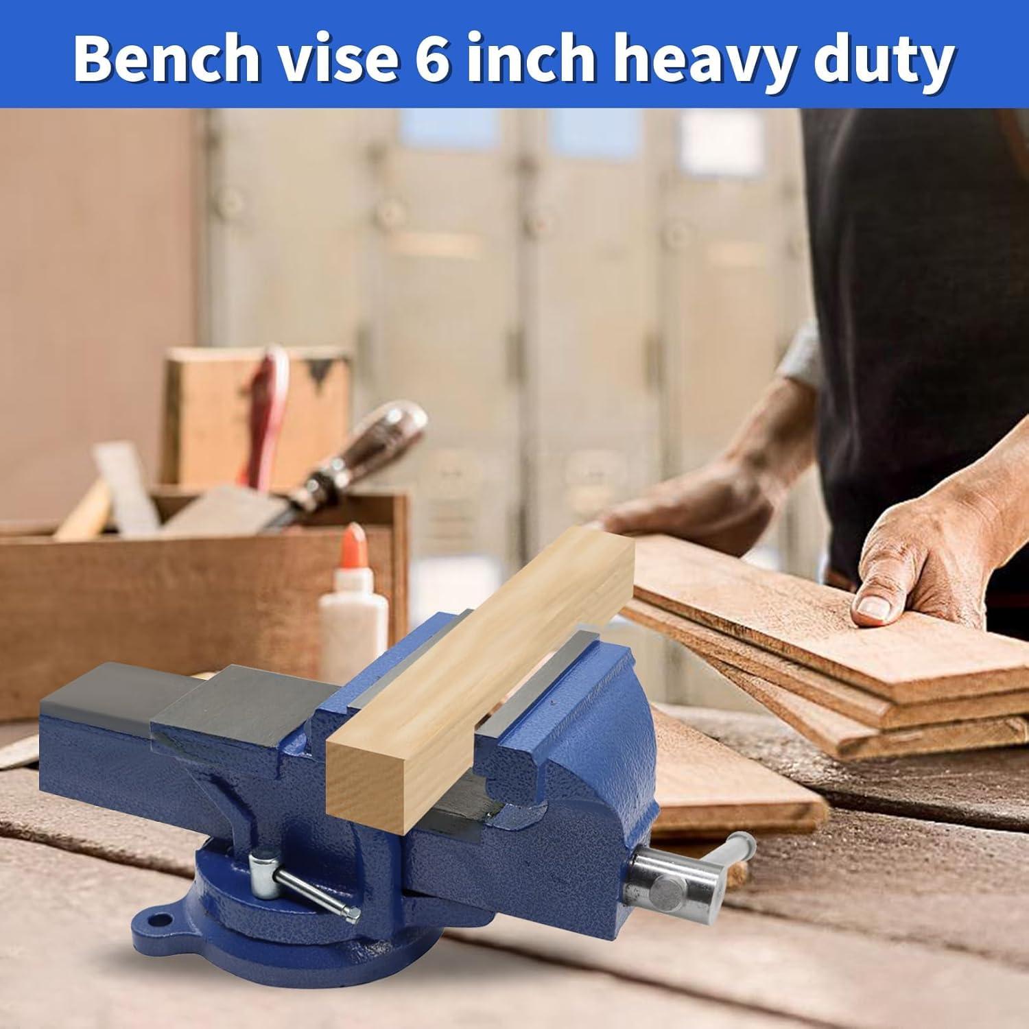 Tornillo de banco de alta resistencia Nakkaa 150mm con base giratoria