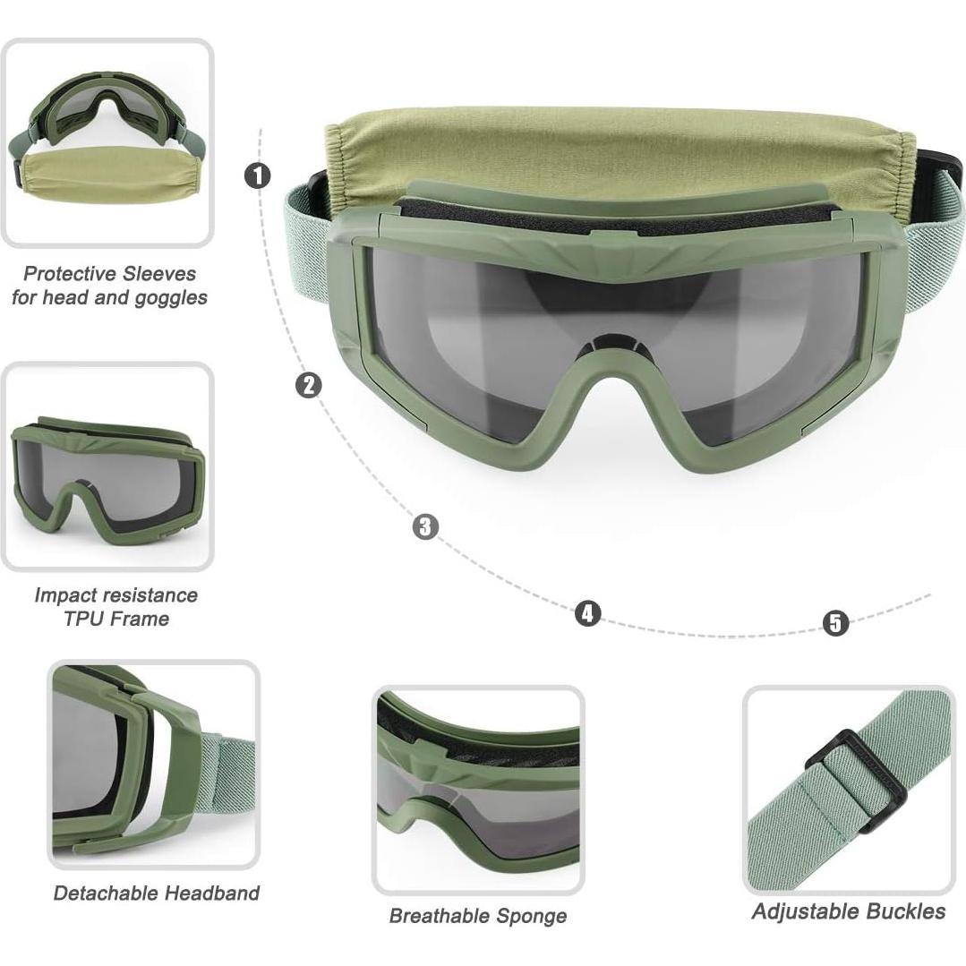 Gafas Tácticas Xaegistac S06 con 3 Lentes Intercambiables