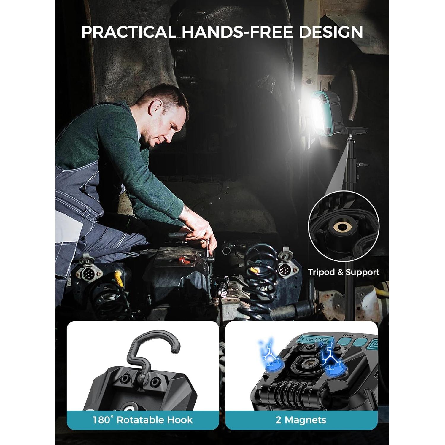 Luz de Trabajo LED Smiling Shark 7500mAh 4000 Lúmenes Inalámbrica