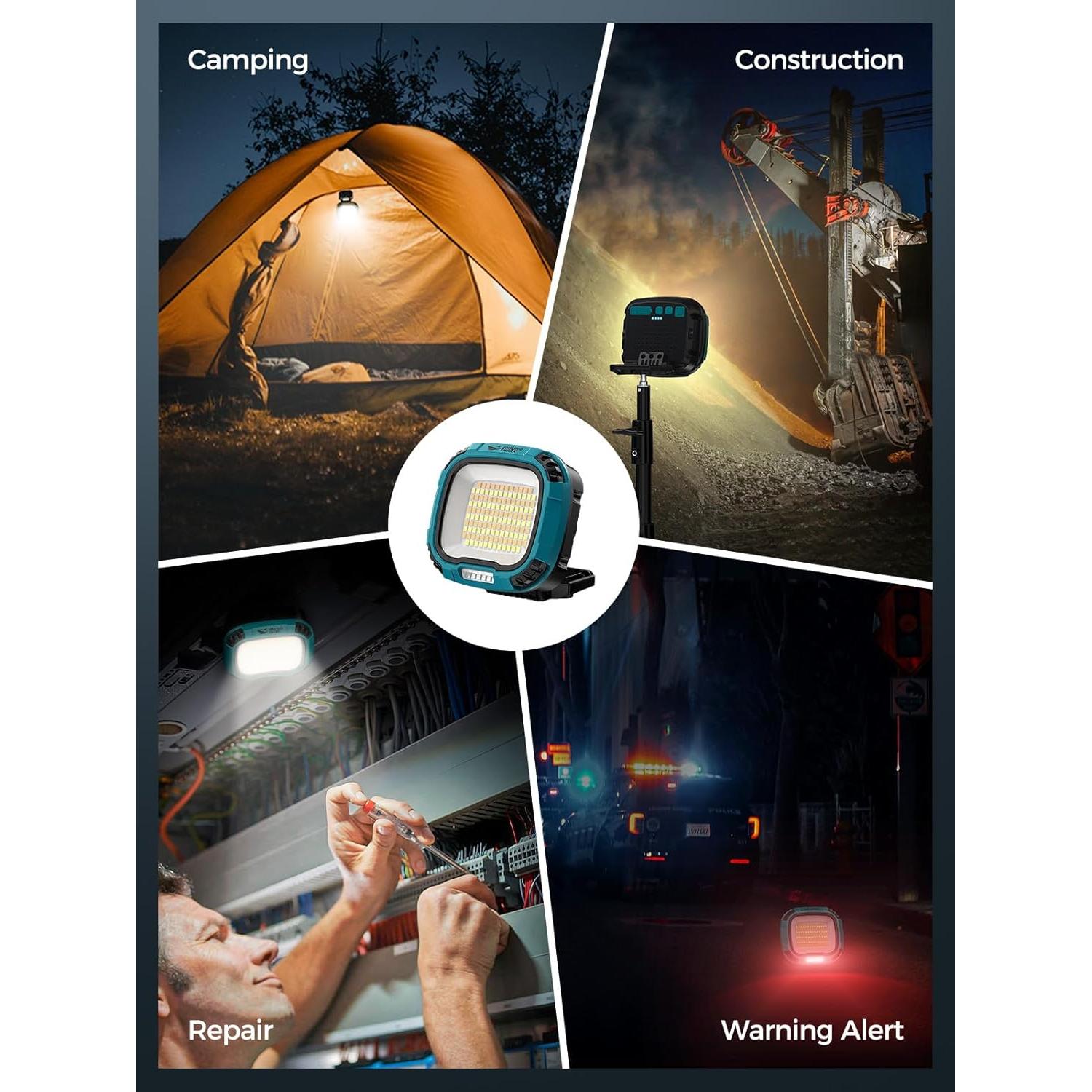 Luz de Trabajo LED Smiling Shark 7500mAh 4000 Lúmenes Inalámbrica