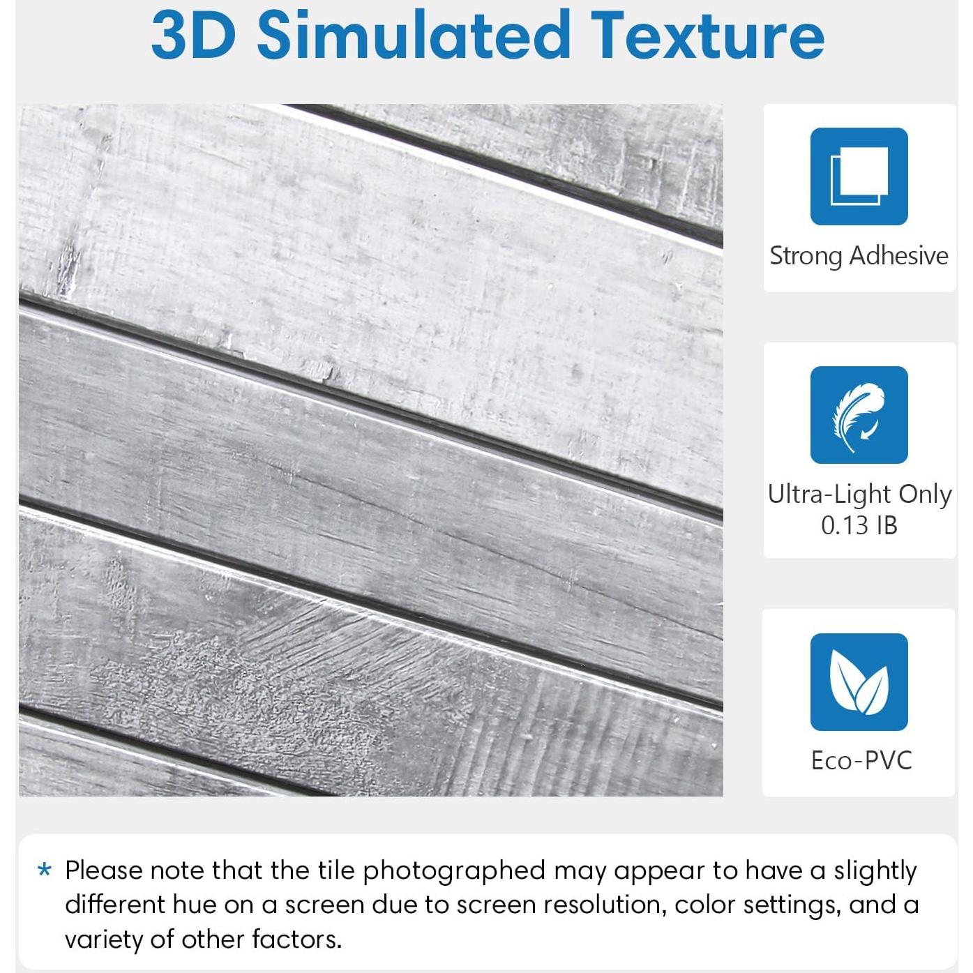 Paneles de Pared 3D Autoadhesivos COMSTICKC Gris Vintage 10 Piezas