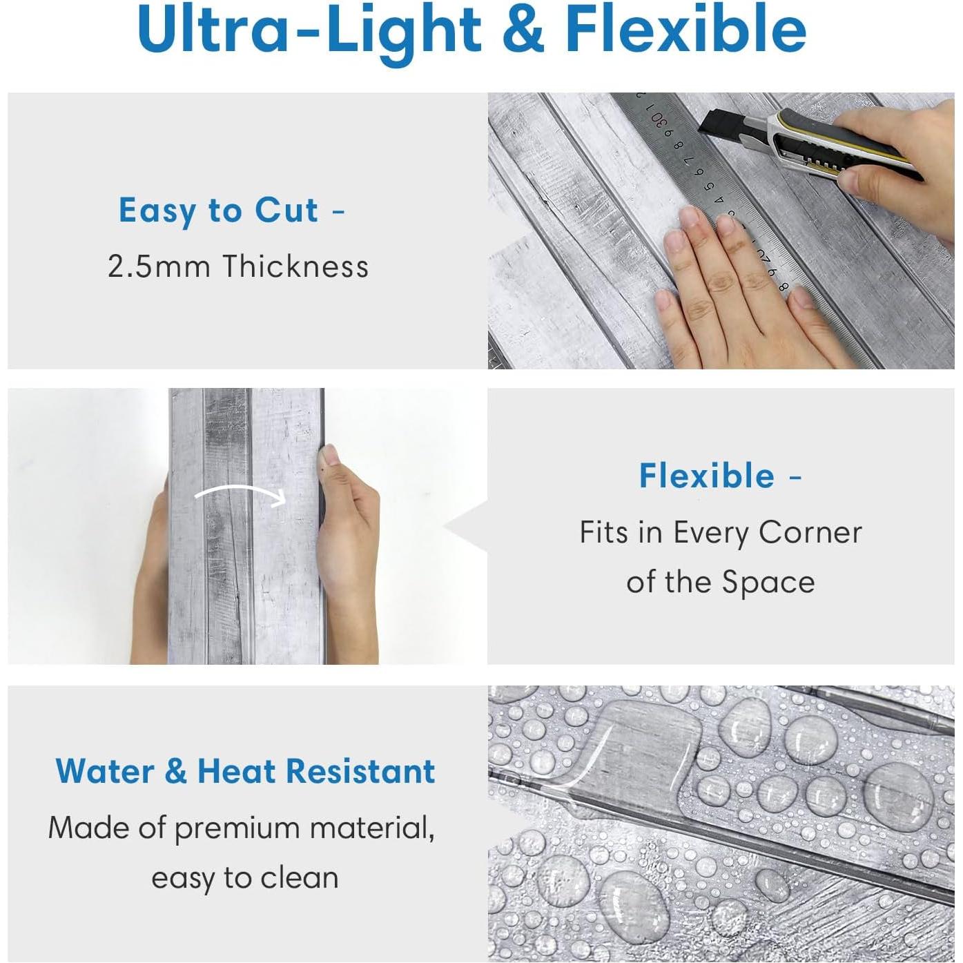 Paneles de Pared 3D Autoadhesivos COMSTICKC Gris Vintage 10 Piezas