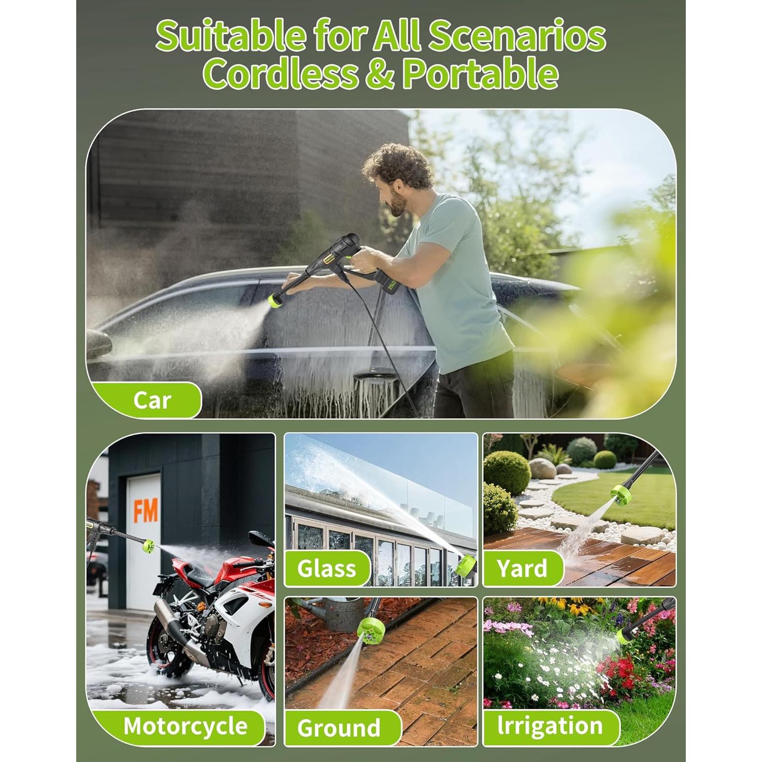 Lavadora a Presión Inalámbrica MIMYTH 990 PSI 21V 7m