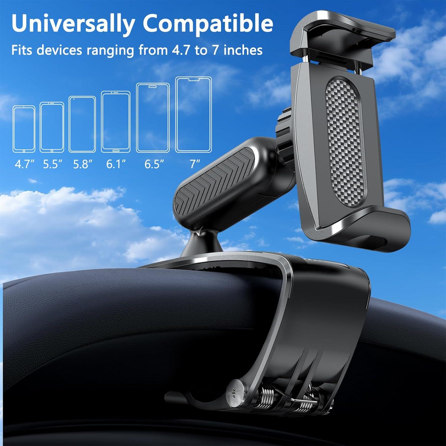 Soporte para teléfono en tablero coche RIEMKSL 360° Negro