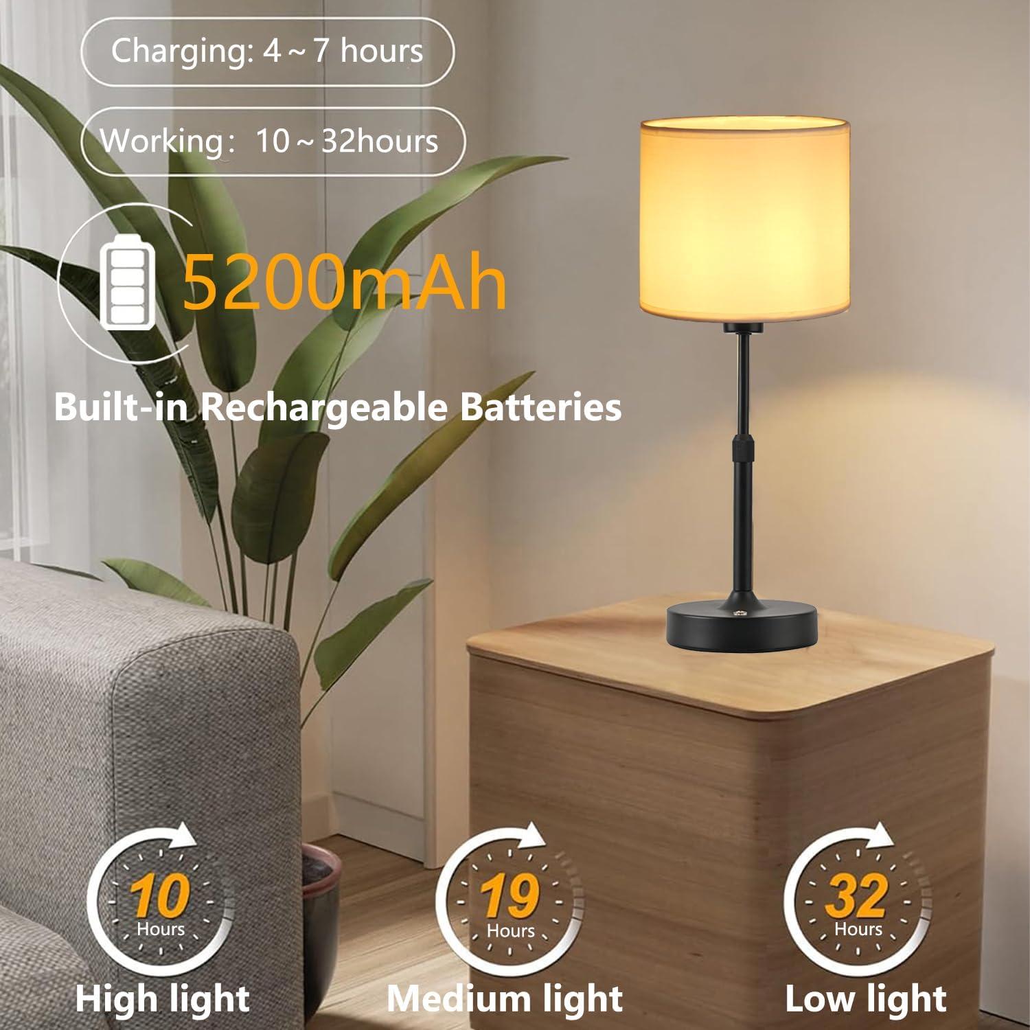 Lámpara de Mesa Inalámbrica Recargable TD002 - Negro