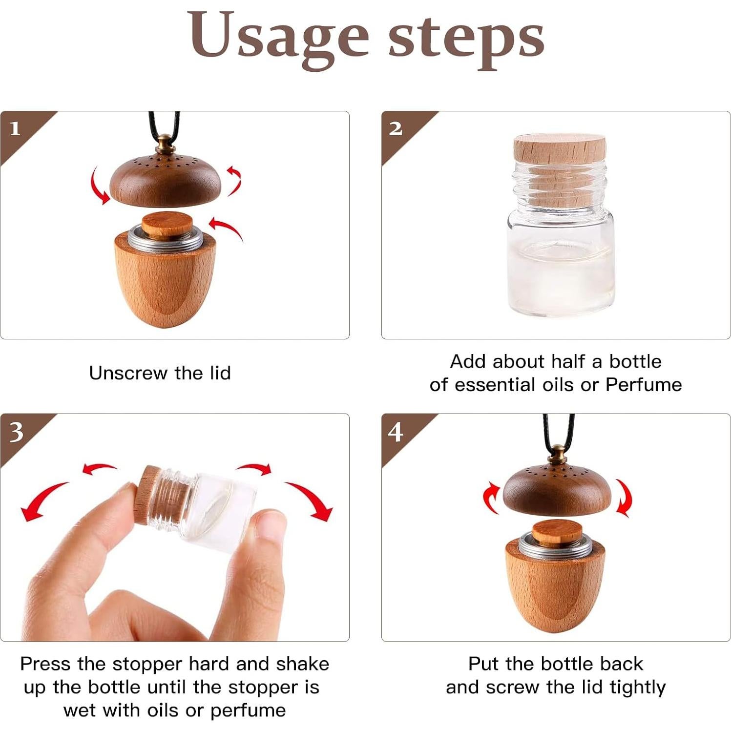 Difusor de Aromaterapia para Coche Maromalife Bellota Madera