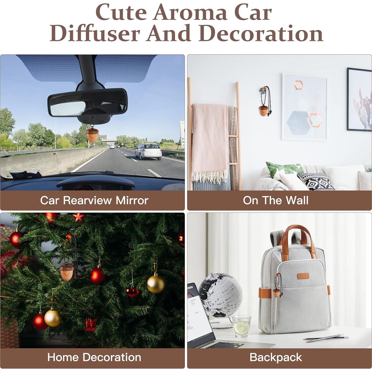 Difusor de Aromaterapia para Coche Maromalife Bellota Madera