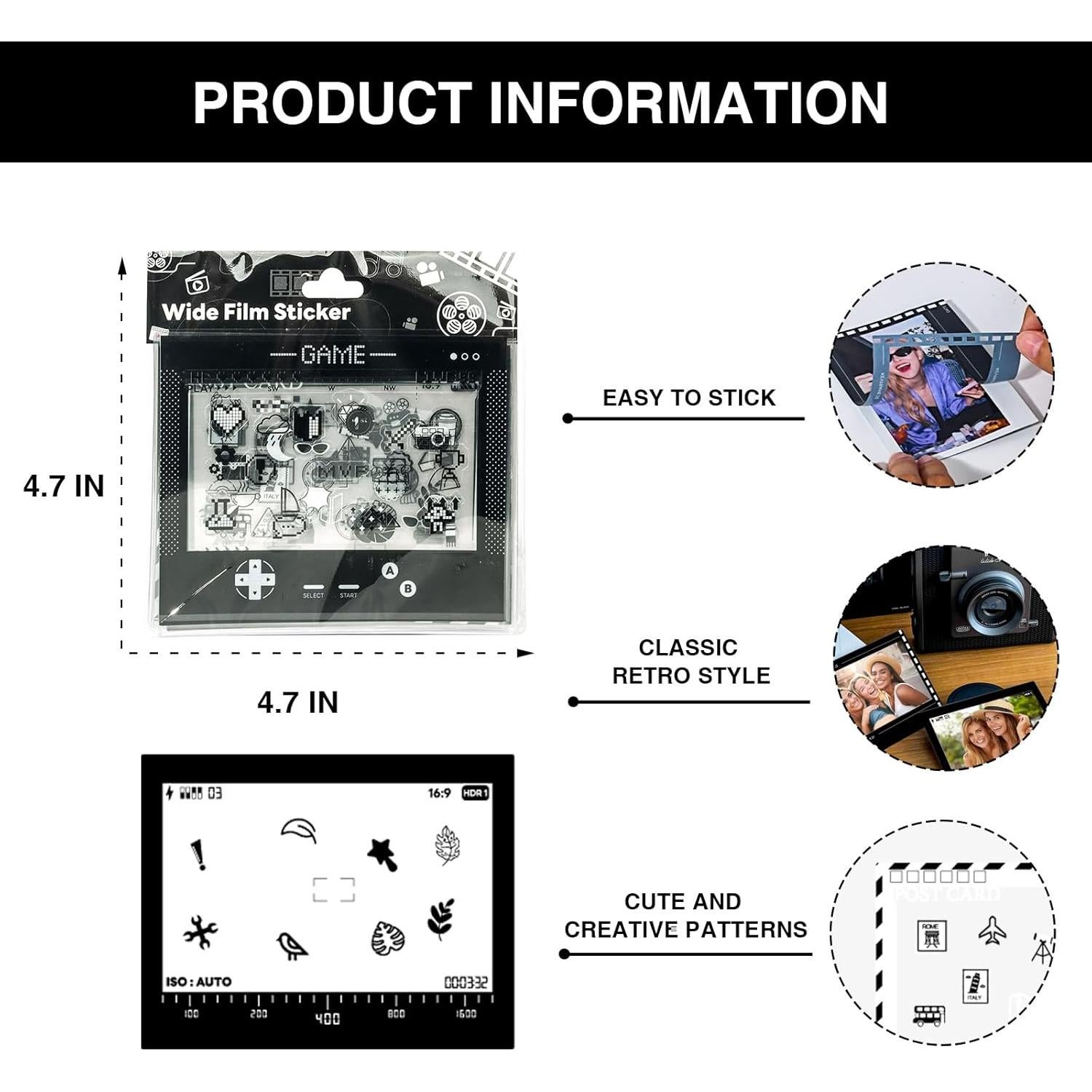 Stickers Decorativos CAIYOULE para Fotos Instax Wide 20 PCS