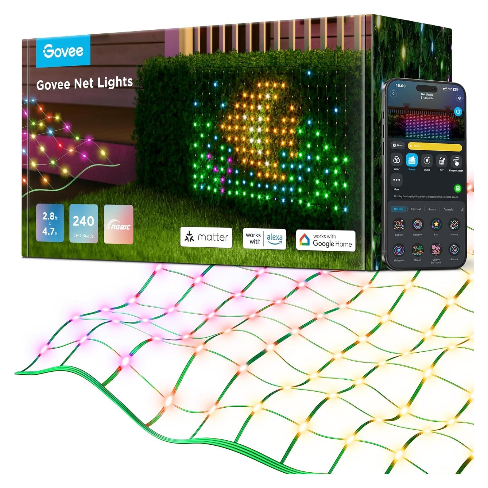 Luces de Red para Exterior Govee H6810, 0.86 x 1.43 m, RGBIC