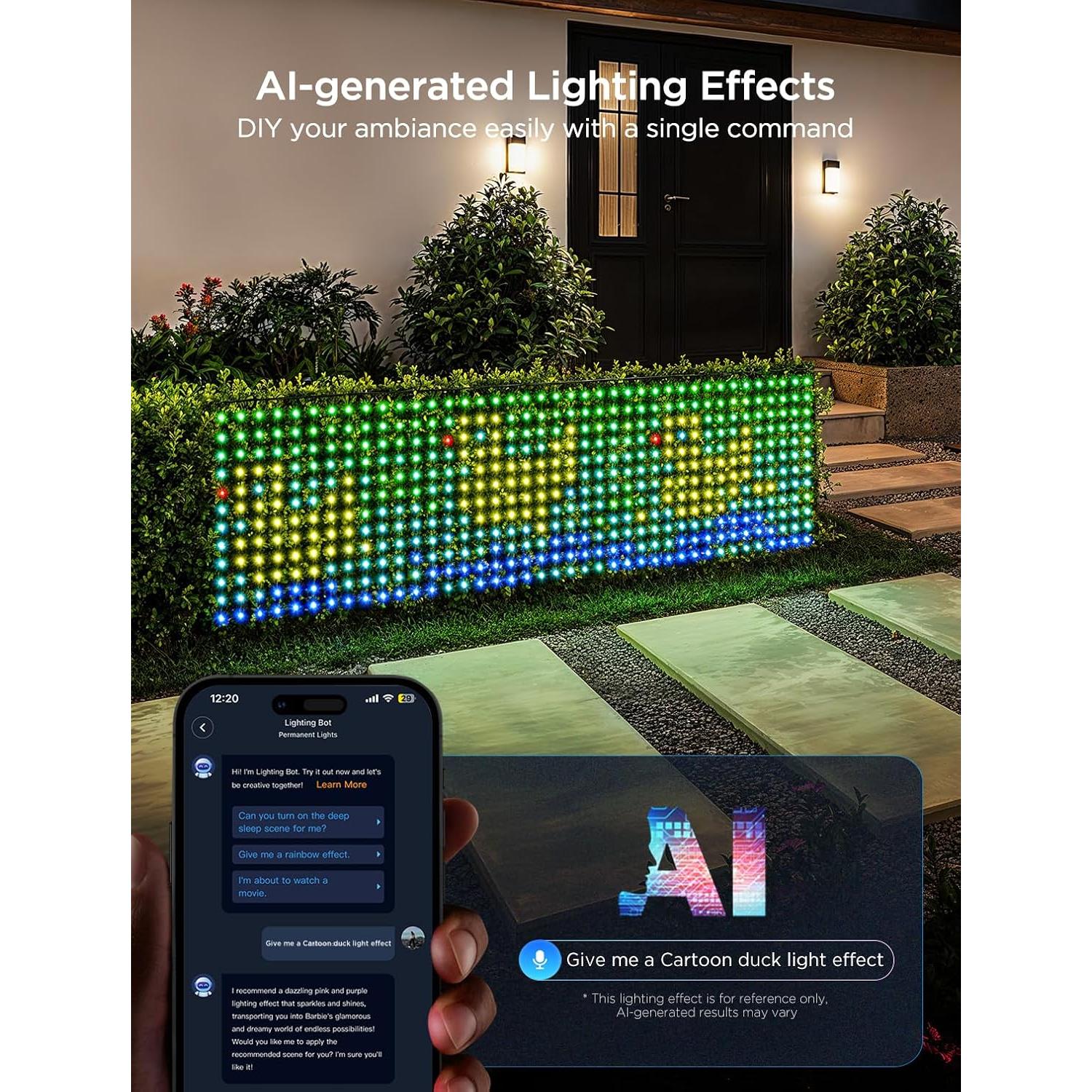 Luces de Red para Exterior Govee H6810, 0.86 x 1.43 m, RGBIC