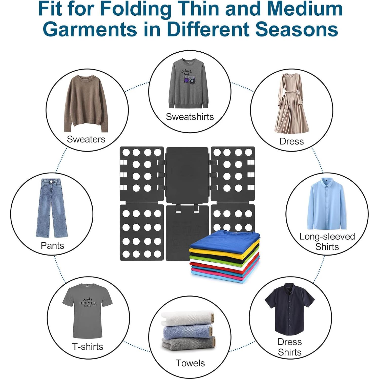 Tabla de Plegado de Ropa Geniusidea - Plegable, Negro, PP