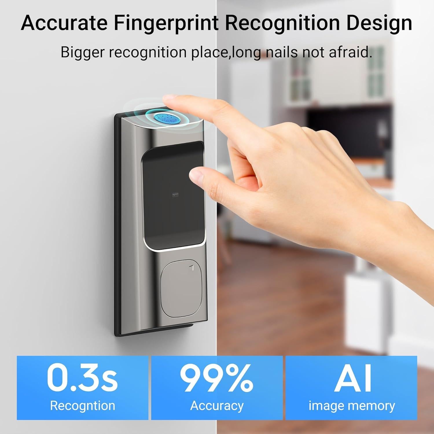 Cerradura Inteligente WiFi Saulex DB02 con Huella Digital 5 en 1