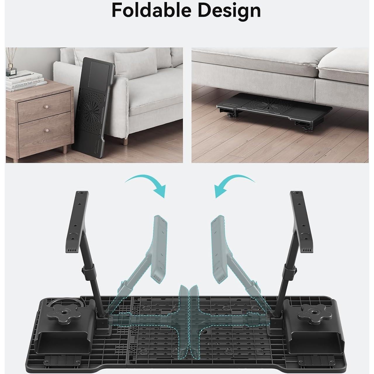 Mesa de cama ajustable Newtral LAPRO-B, negra, plegable