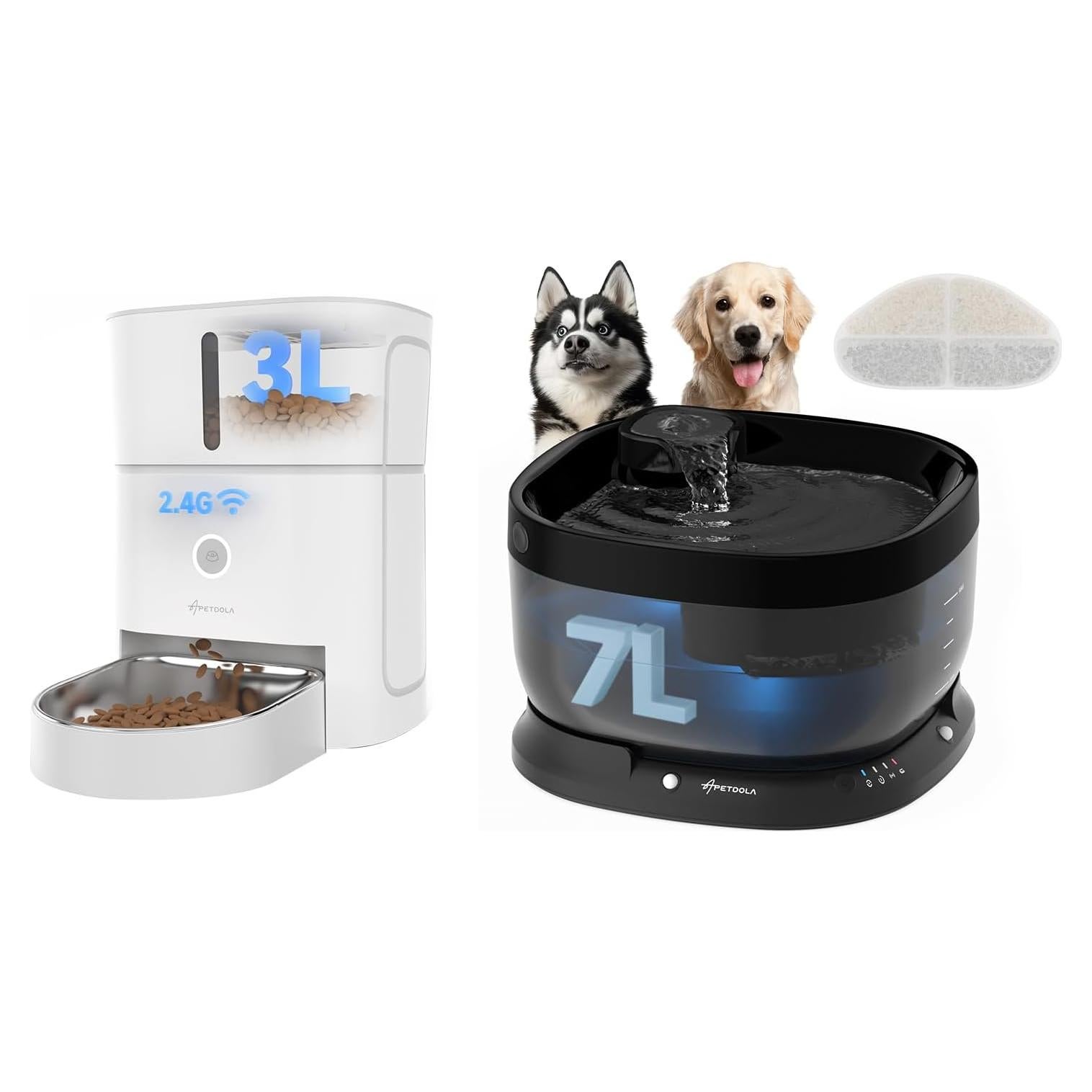 Dispensador Automático de Comida y Agua APETDOLA 3L + 7L