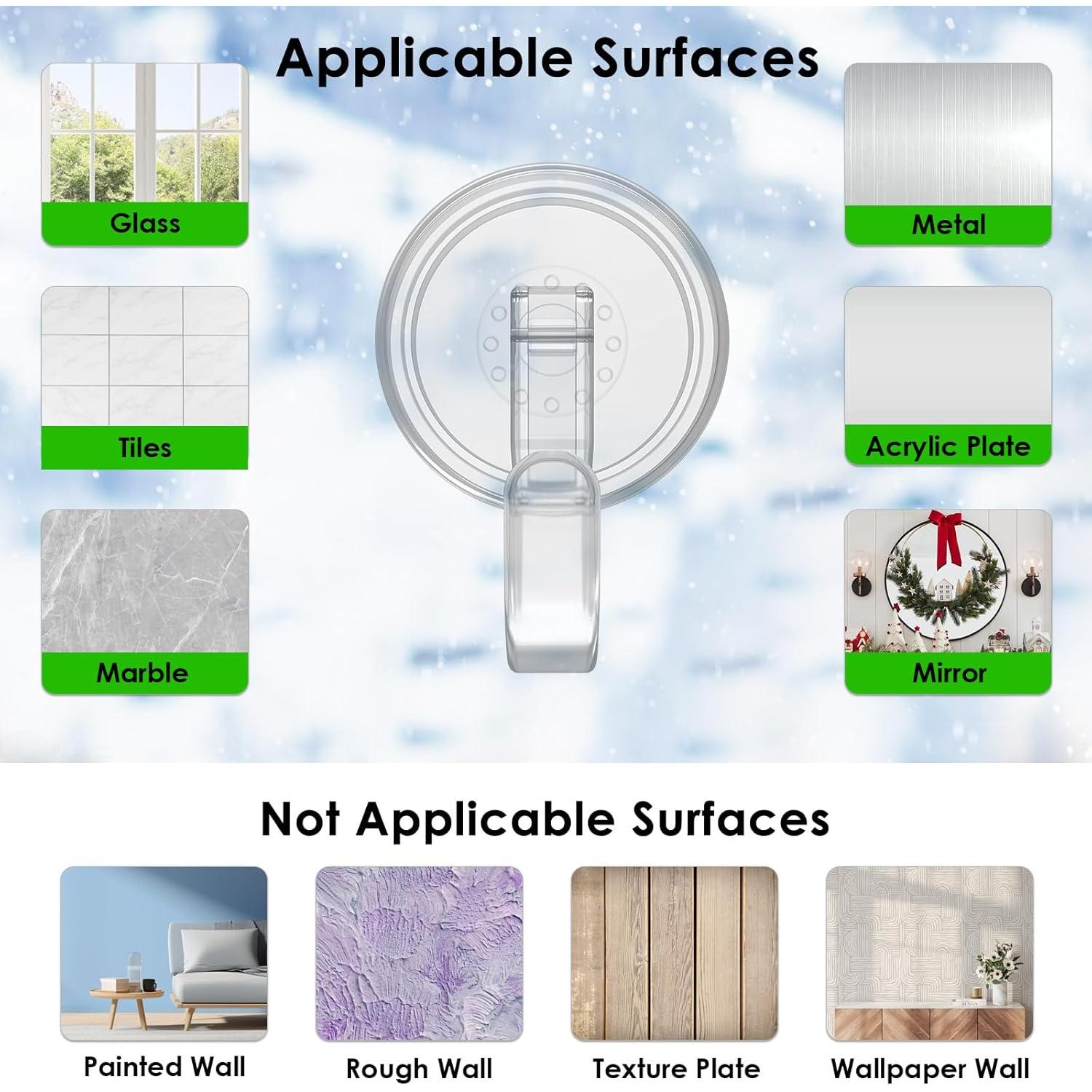 Gancho de Ventosa Transparente JUUBAOOPN para Corona - 2 Paquete