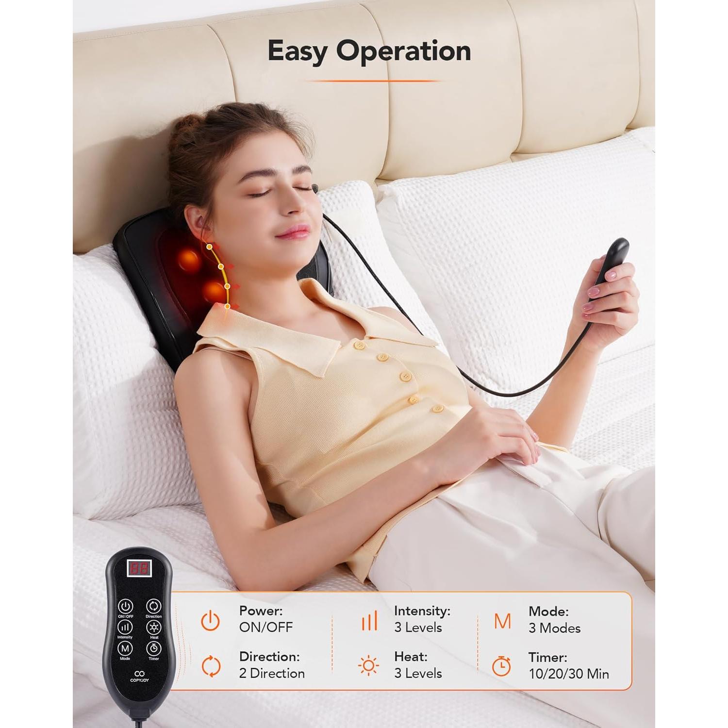 Masajeador de Espalda y Cuello COPYJOY C7 3D con Calor