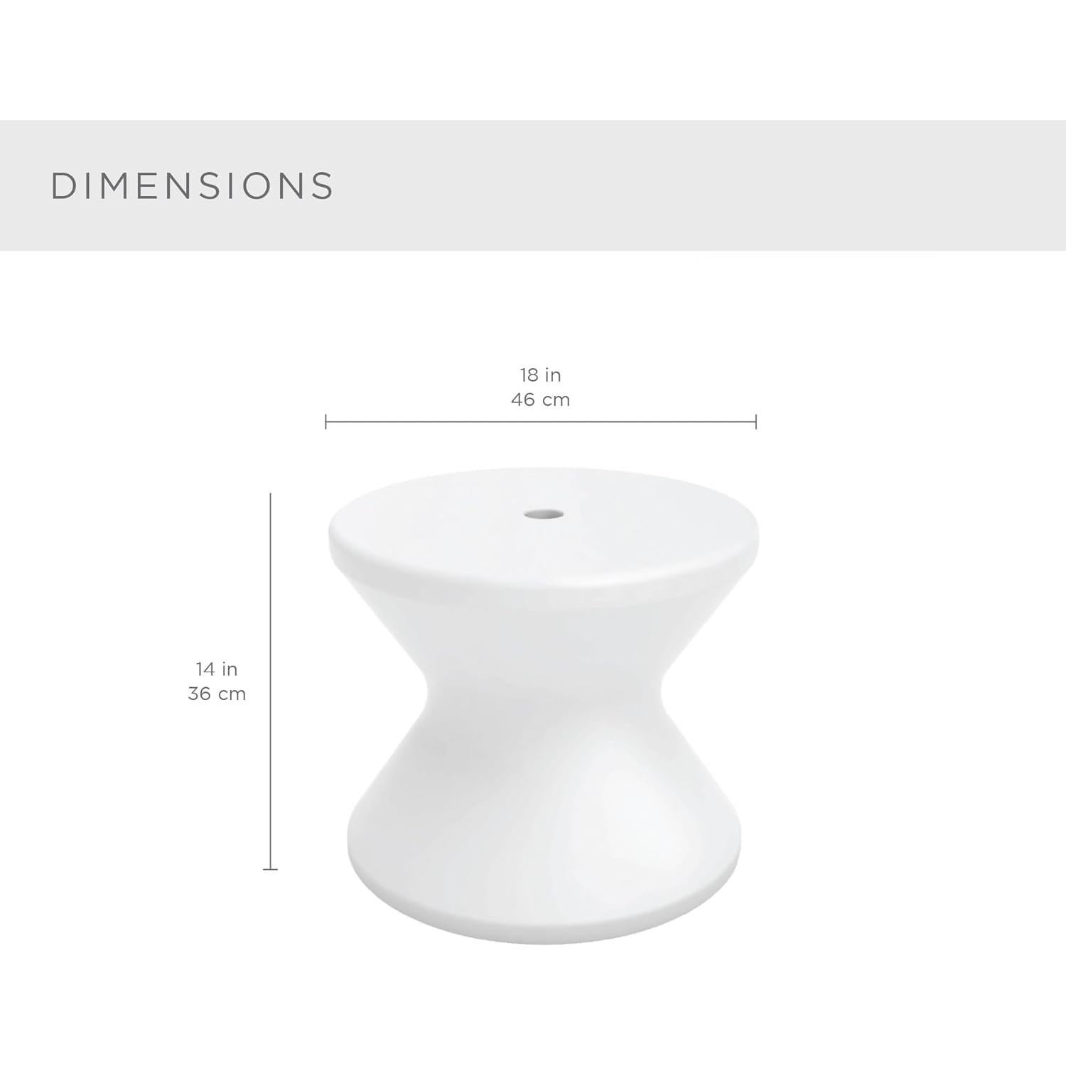 Mesa Lateral Ledge Lounger Blanca con Agujero para Paraguas