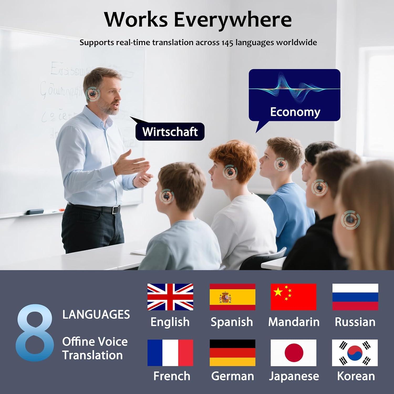 Auriculares Traductores Inalámbricos OWS AI 144 Idiomas Bluetooth