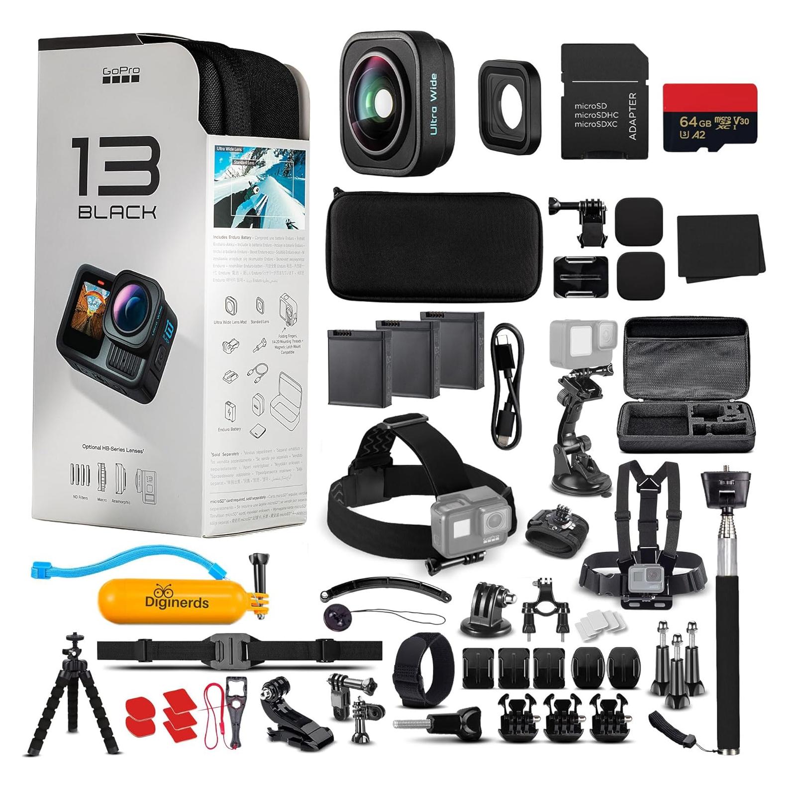 GoPro HERO13 Edición Ultra Ancha - Cámara 5.3K HDR + Accesorios