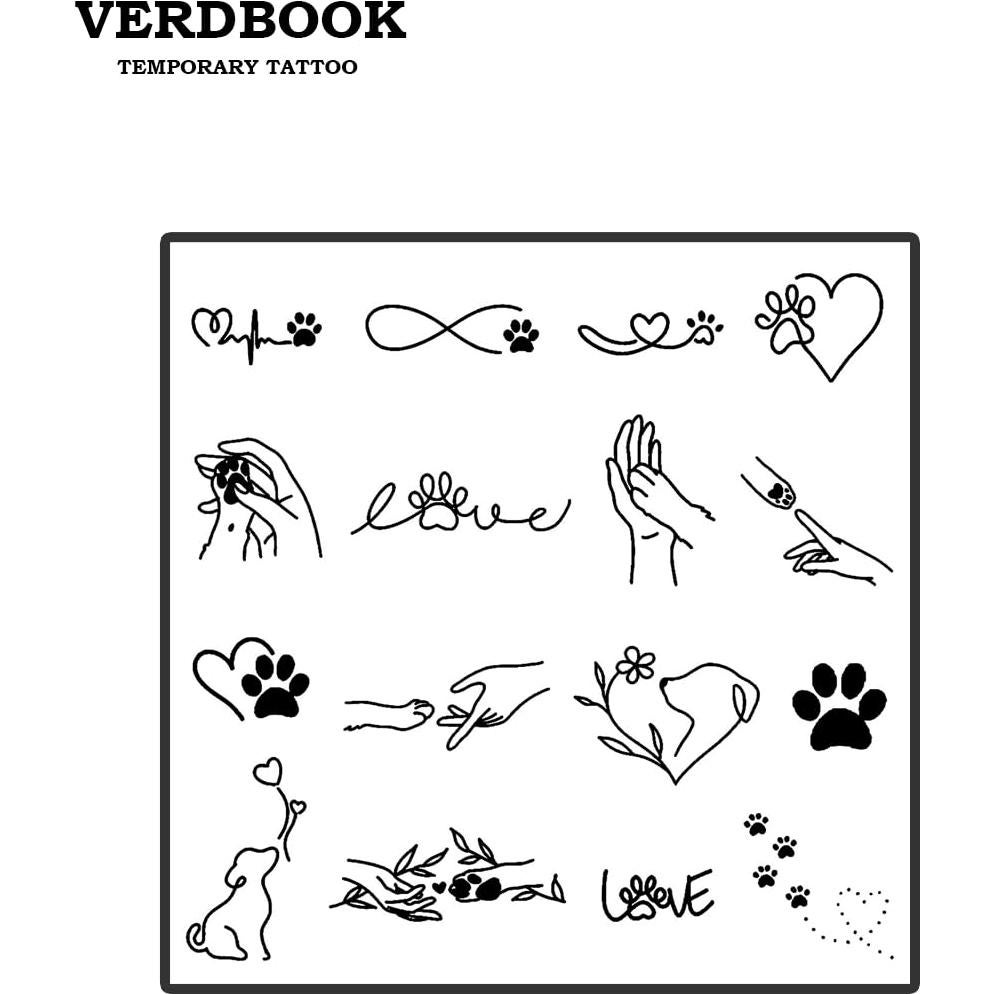 Kit de Tatuajes Temporales Impermeables VERDBOOK - 2 Hojas