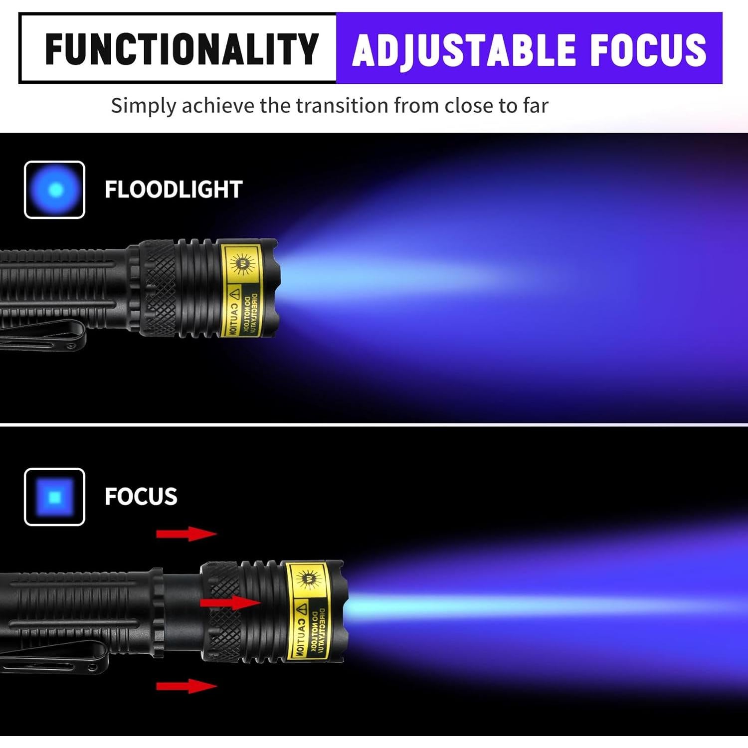Linterna UV 365nm DARKDAWN Mini LED Recargable USB-C 10W