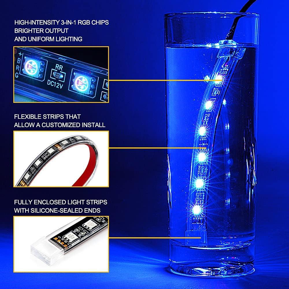 Kit de Luces LED RGB Xprite 8PCS a Prueba de Agua para Motocicleta