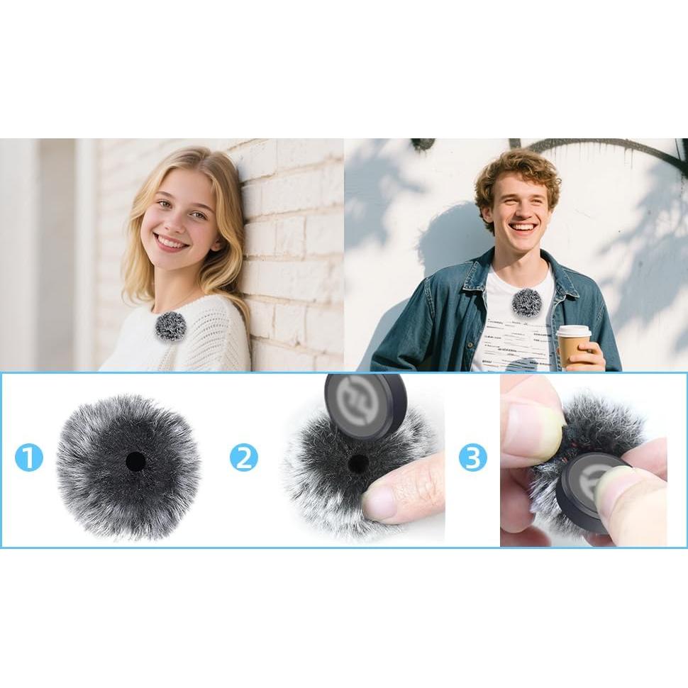 2 Pantallas de Viento para Micrófono Hollyland Lark M2 - Gris