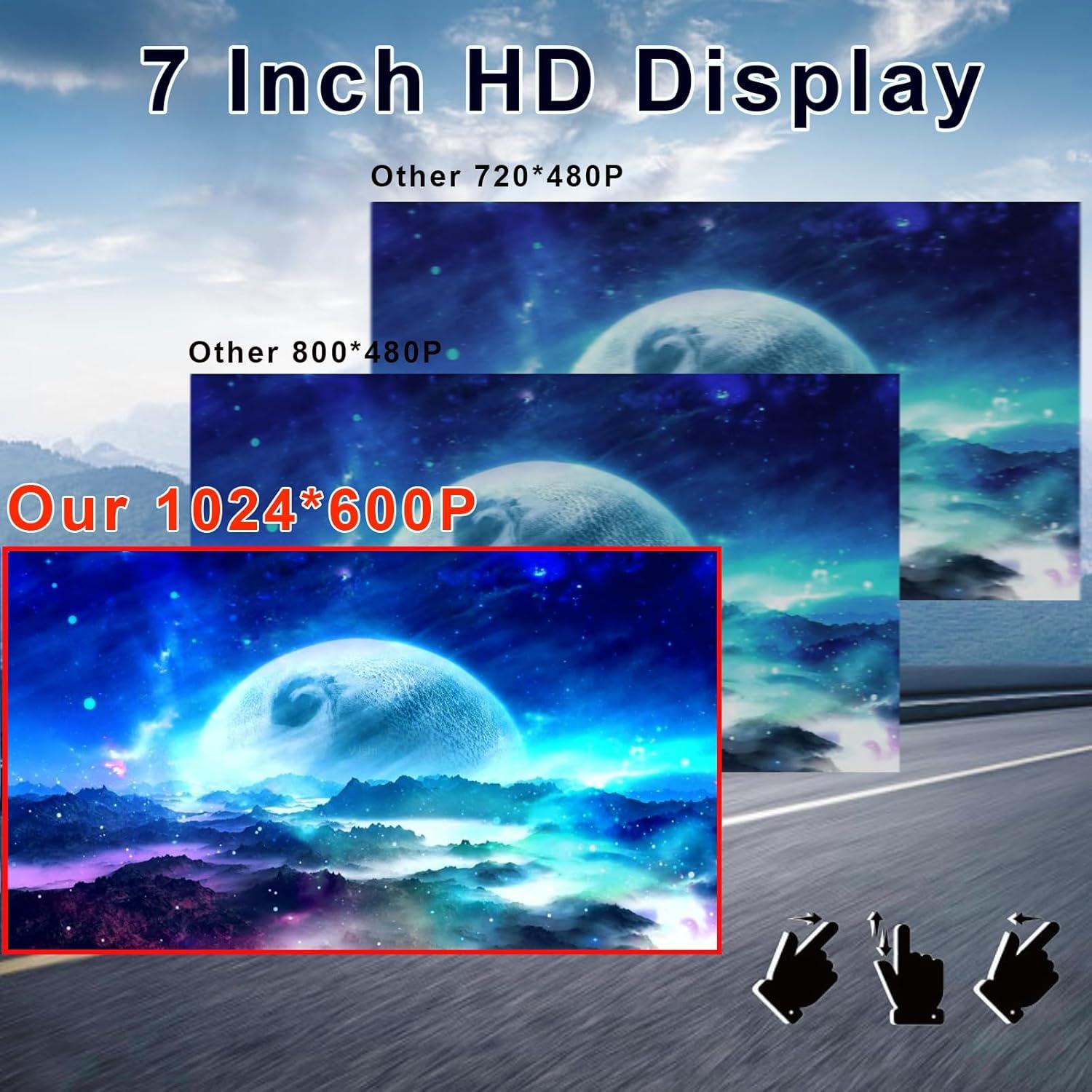 Estéreo de Coche Doble Din Nideocion TS20 7" Bluetooth GPS