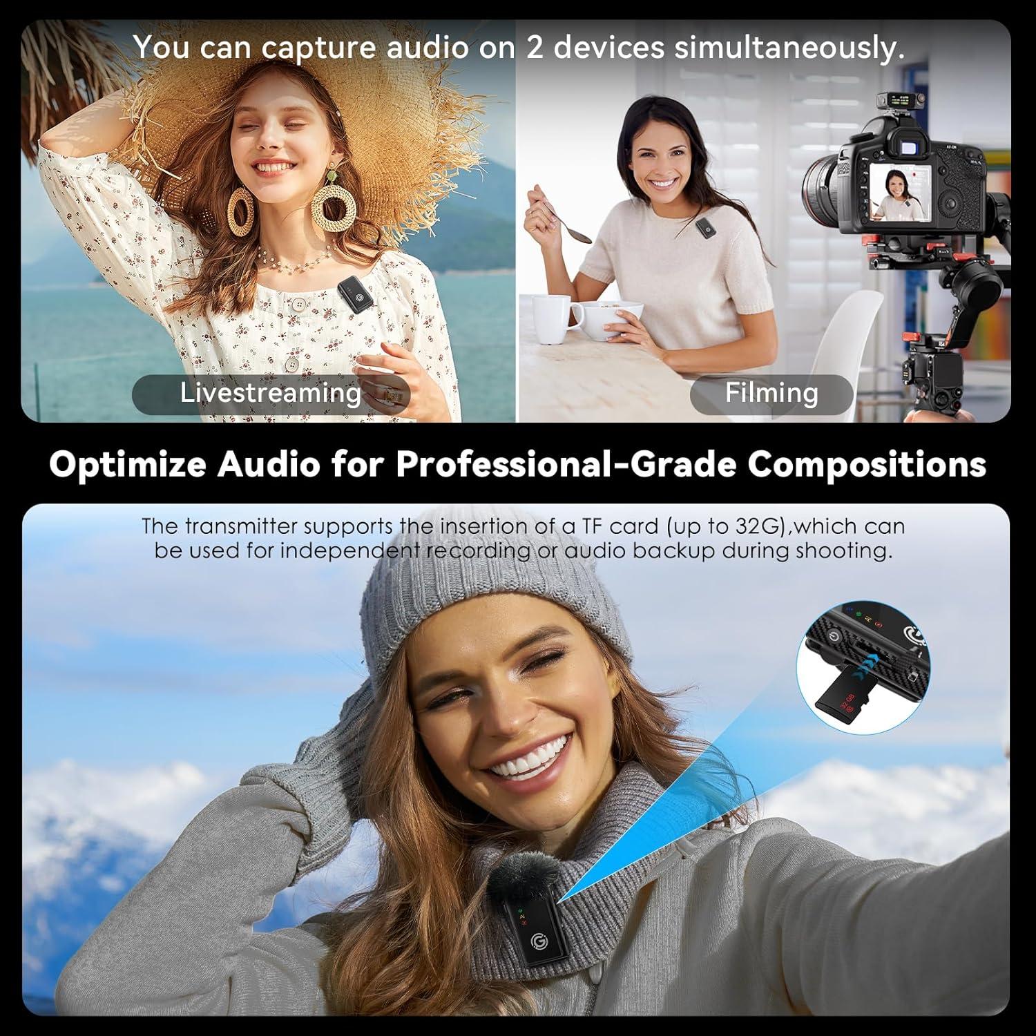 Micrófono Inalámbrico Gamiity M15 con Cancelación de Ruido AI