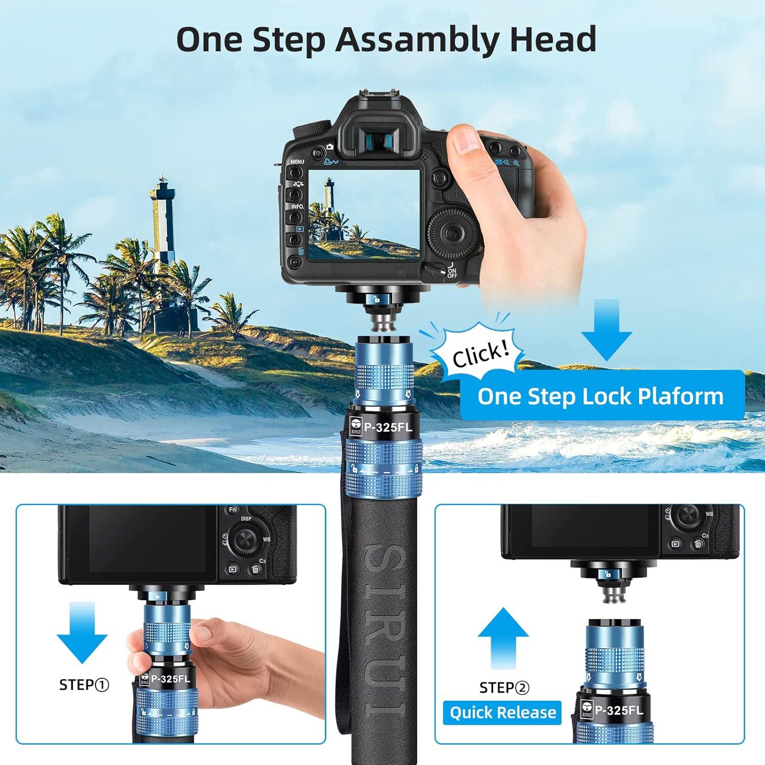 Monopie SIRUI P-325FL Fibra de Carbono 67" 10kg 360°