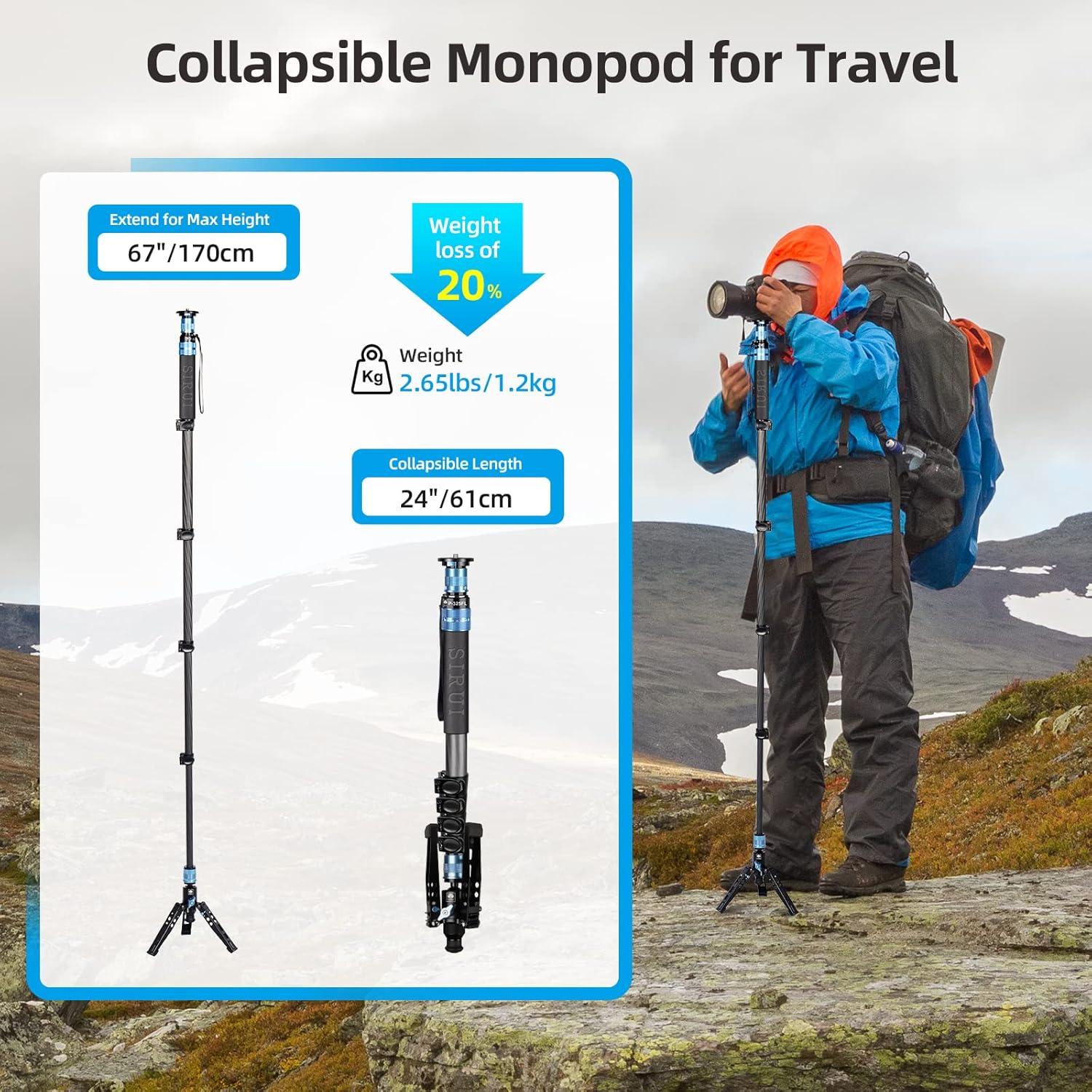 Monopie SIRUI P-325FL Fibra de Carbono 67" 10kg 360°