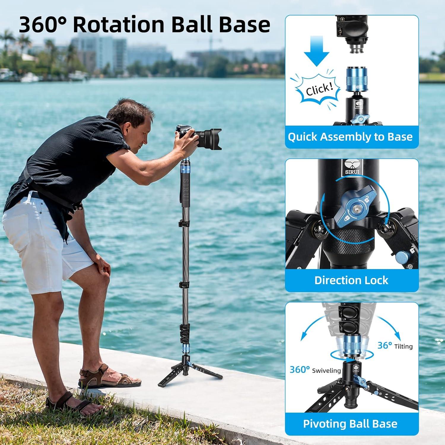 Monopie SIRUI P-325FL Fibra de Carbono 67" 10kg 360°