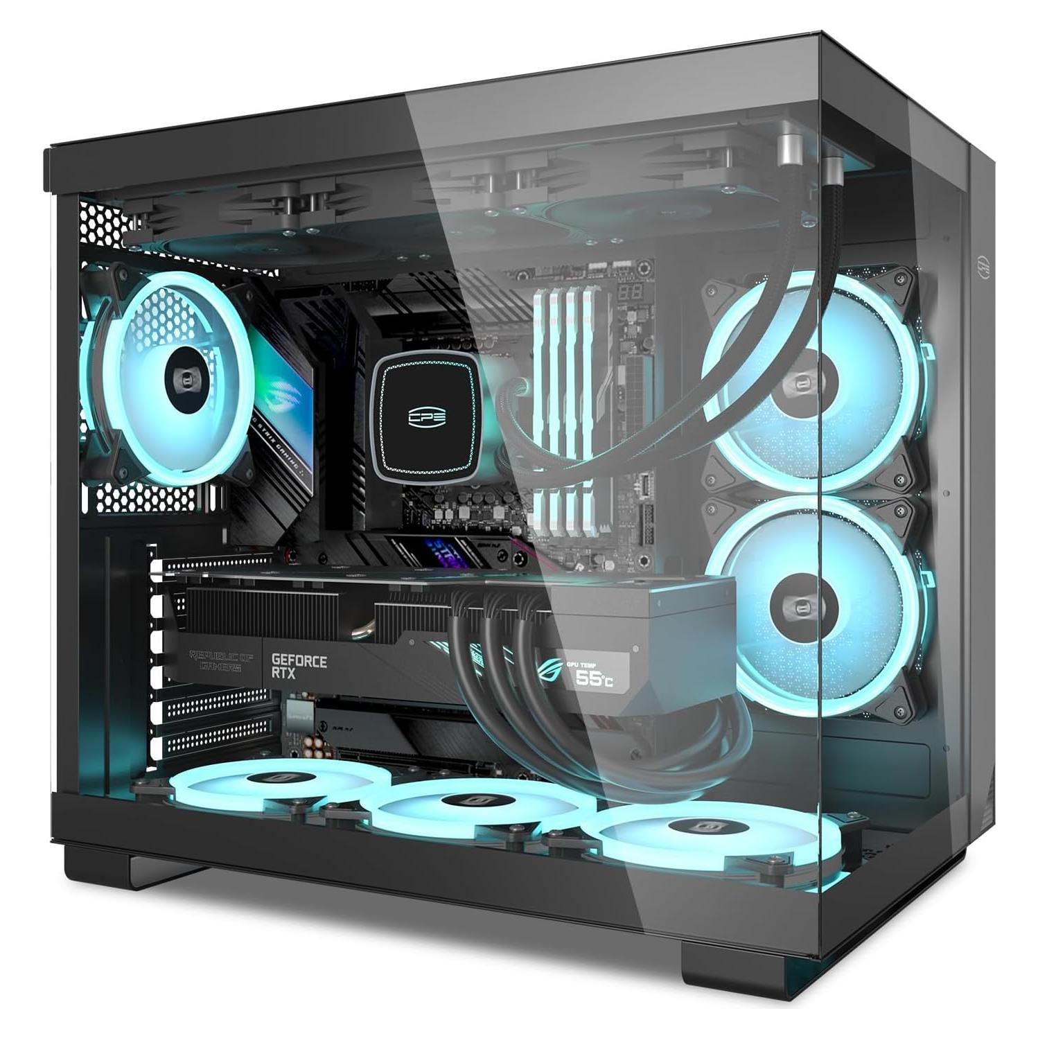 Caja de PC PCCOOLER C3T500 ARGB Torre Media ATX ITX 6 Ventiladores